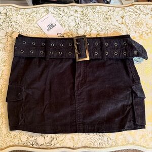 NWT Princess Polly Black Mini Skirt with Belt